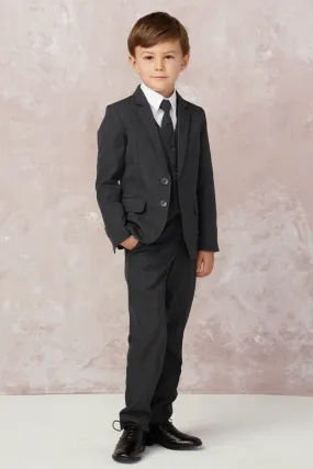 "Stanford" Kids Dark Grey Suit (5-Piece Set)