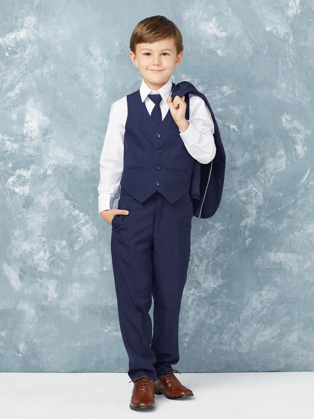 "Stanford" Kids Navy Suit (5-Piece Set)