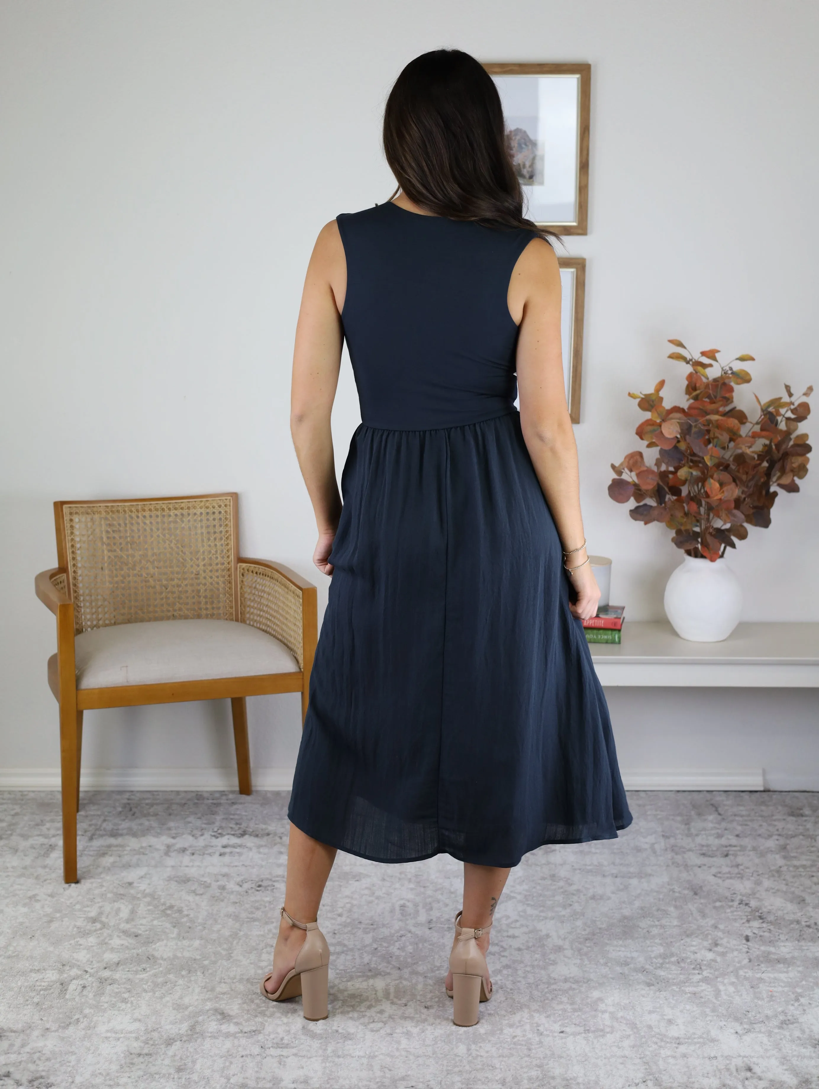 Rally Sleeveless Midi Dress