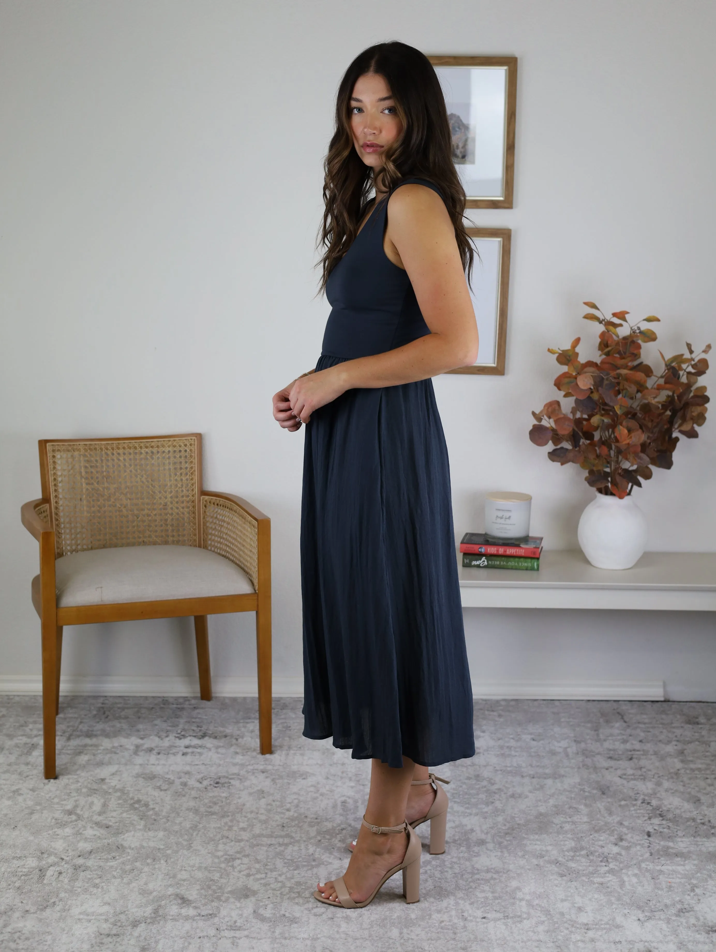 Rally Sleeveless Midi Dress