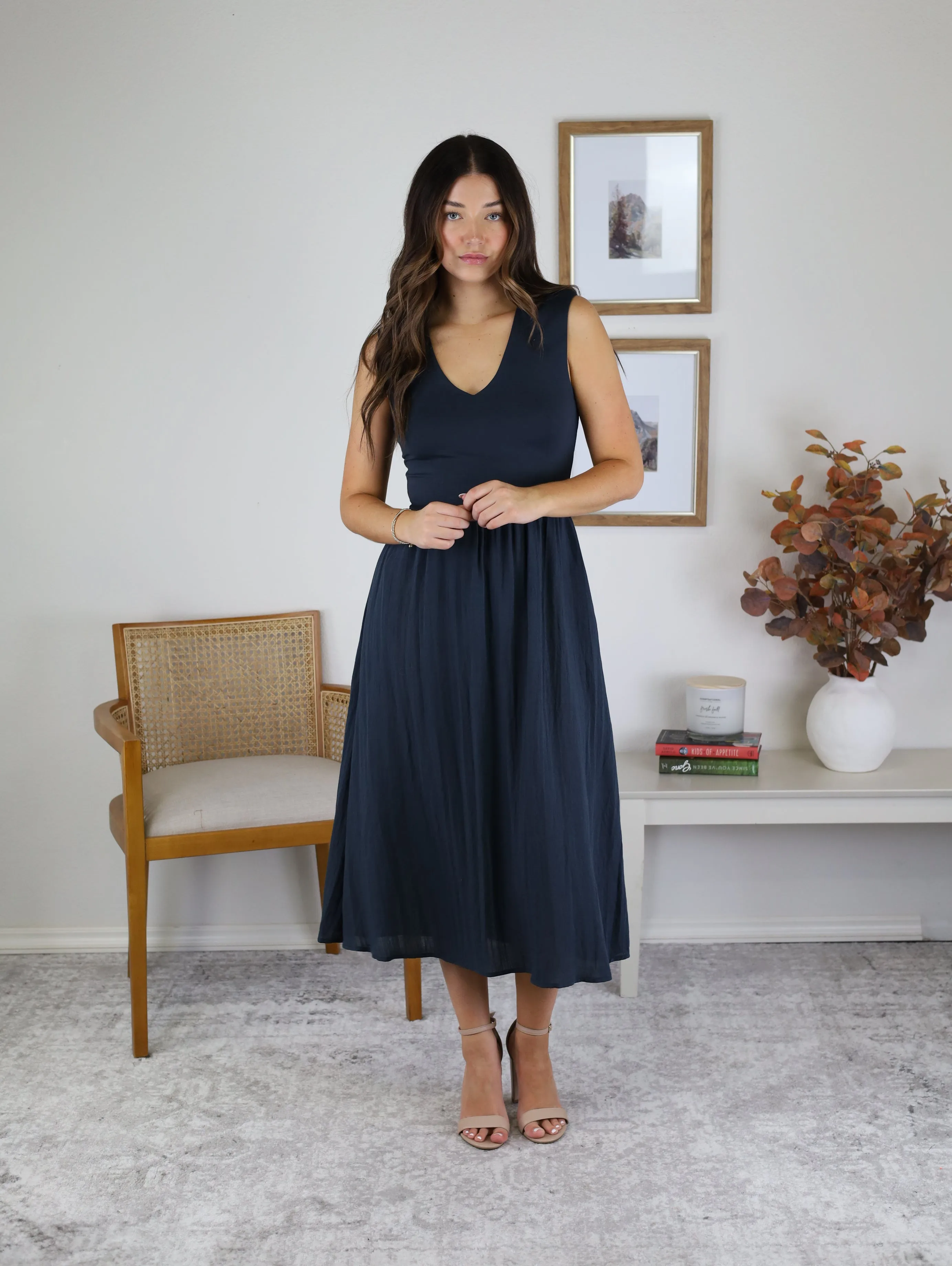 Rally Sleeveless Midi Dress