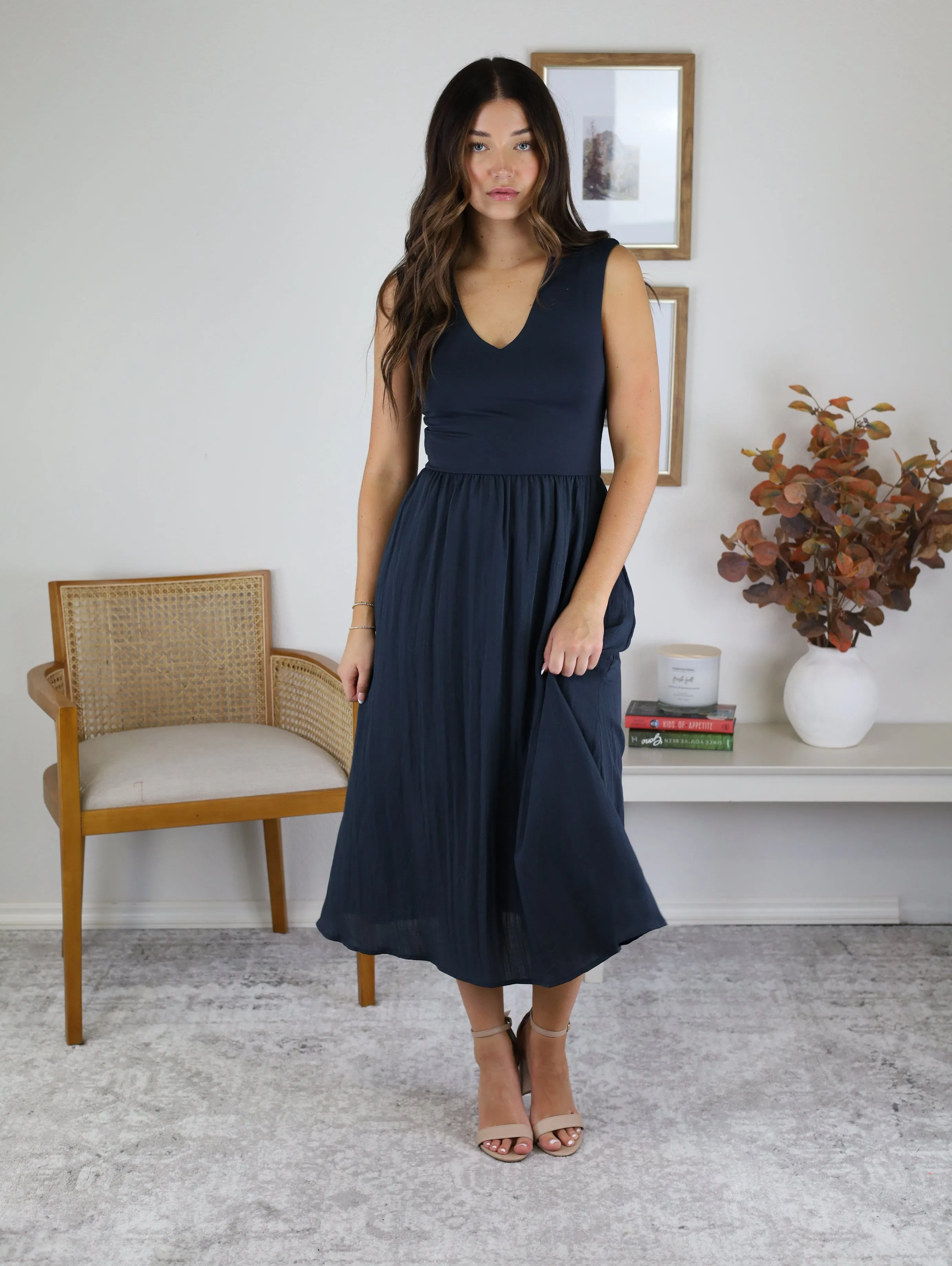 Rally Sleeveless Midi Dress