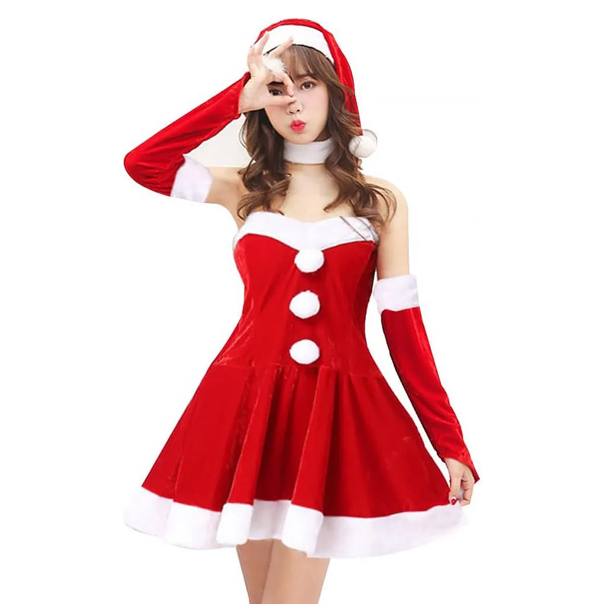 Red Christmas Santa Dress Set