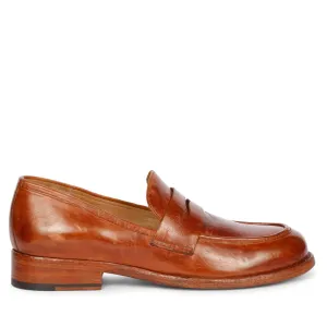 Saint Micola Cognac Leather Washed Moccasins