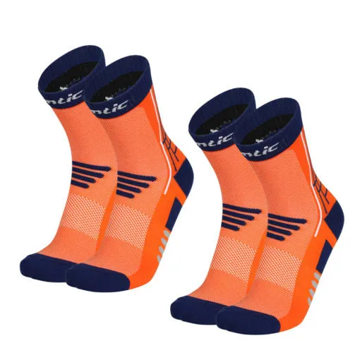 Santic MoveWay Orange Men Women Cycling Socks Free size 2 pairs