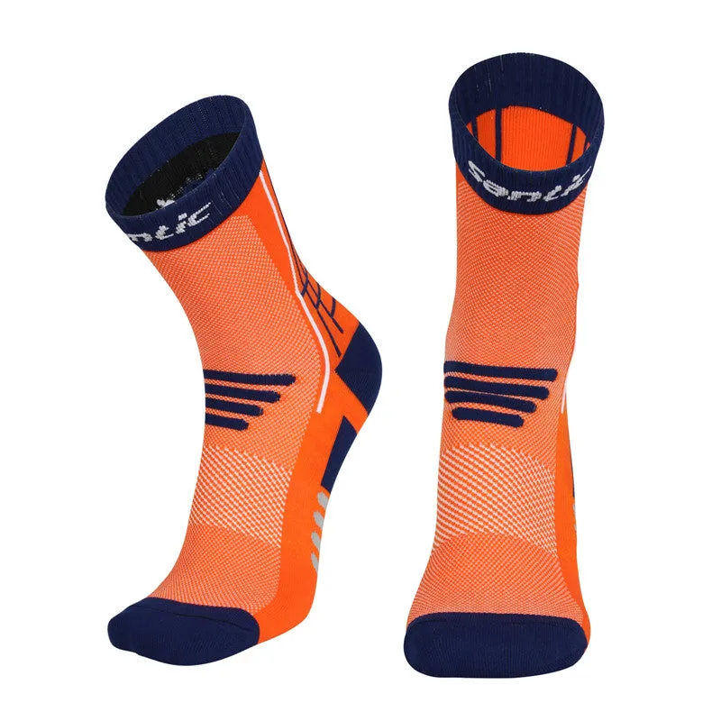 Santic MoveWay Orange Men Women Cycling Socks Free size 2 pairs