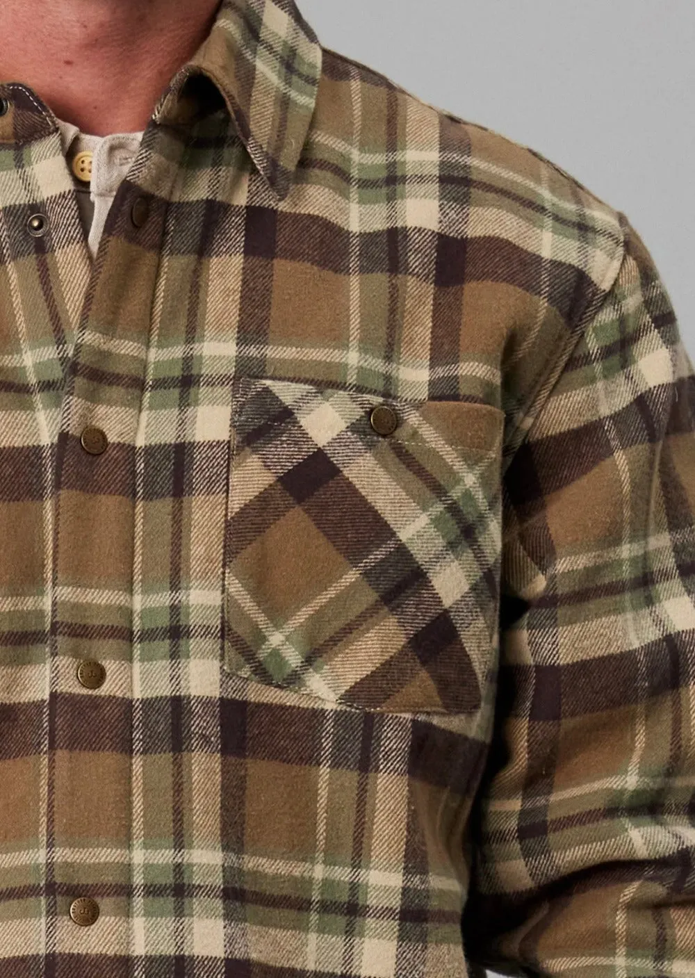 Seaport Shearling Shirt Green Check