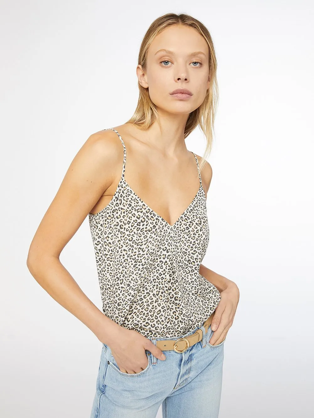 Silk Animal Print Cami -- Caramel Multi