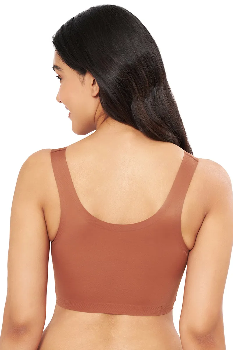 Skins Solid Non Padded Non-Wired Scoop Neck Cami Bra - Caramel Nude