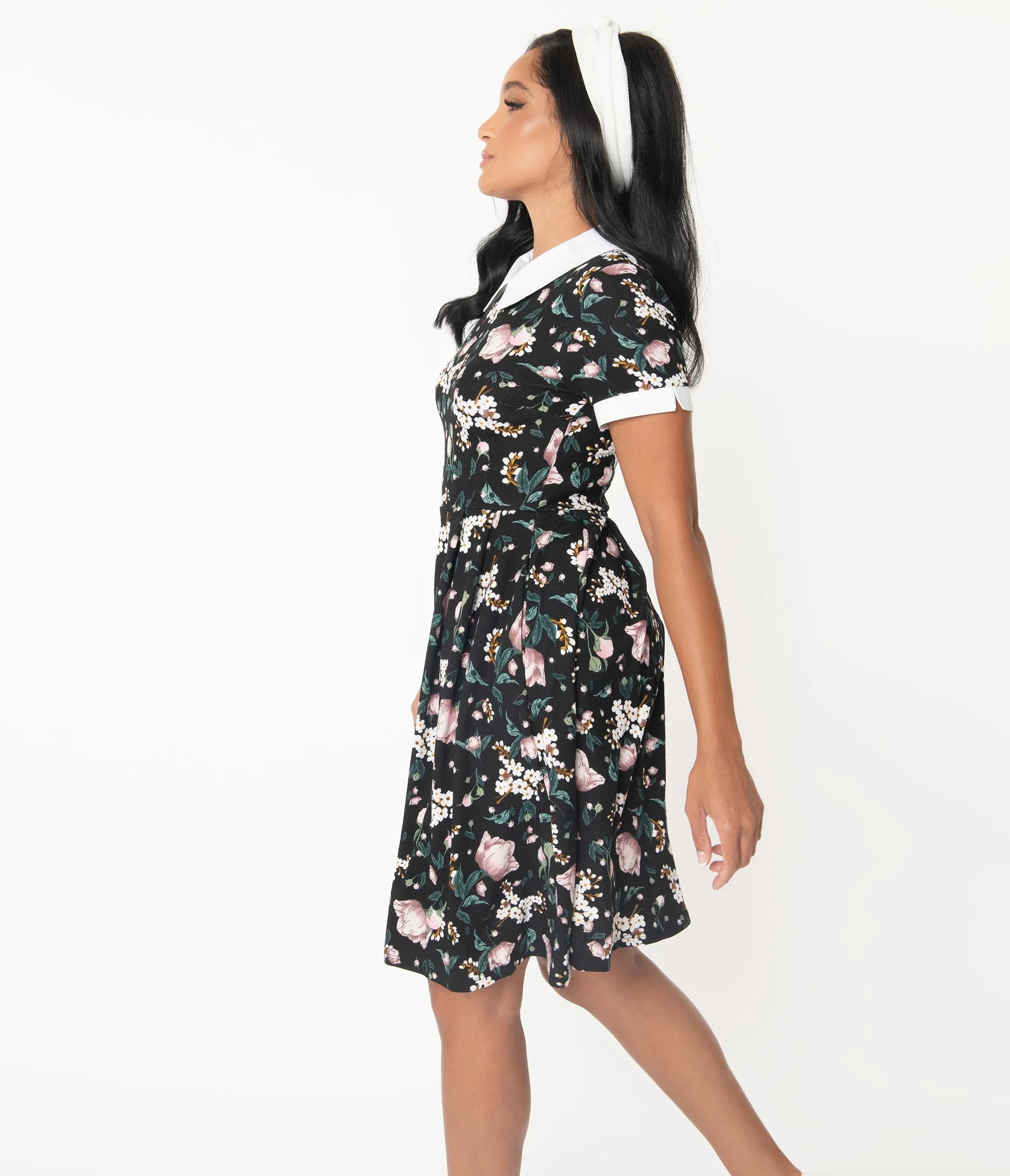 Smak Parlour Black Floral Babe Revolution Swing Dress