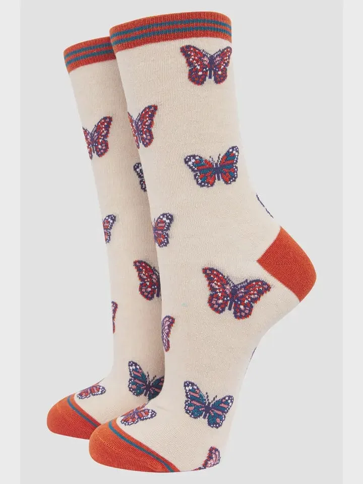 Sock Talk Butterfly Print Bamboo Socks