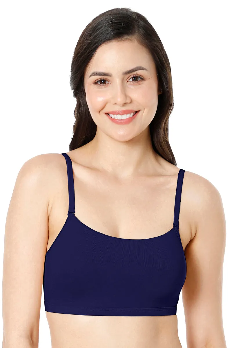 Solid Non Padded Non-Wired Cami Bra - Medieval Blue