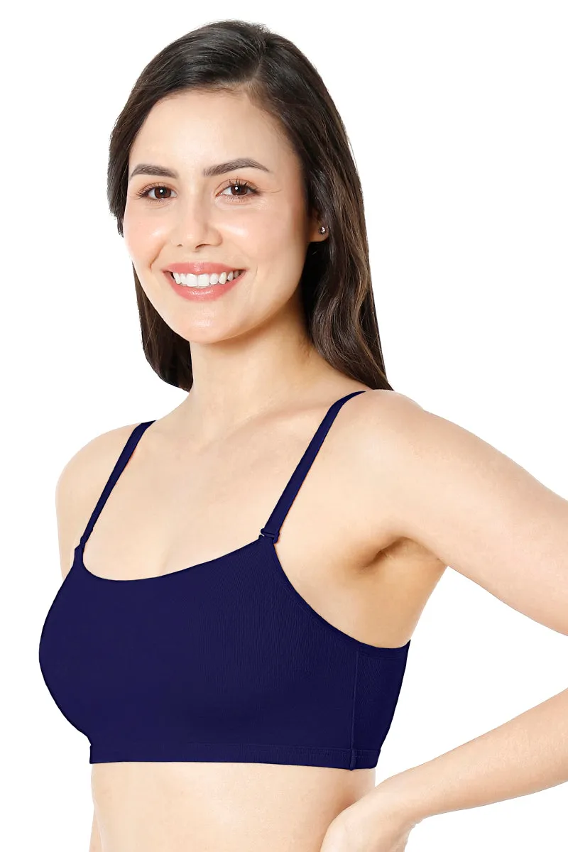 Solid Non Padded Non-Wired Cami Bra - Medieval Blue