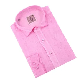 Solid Pink Linen Shirt