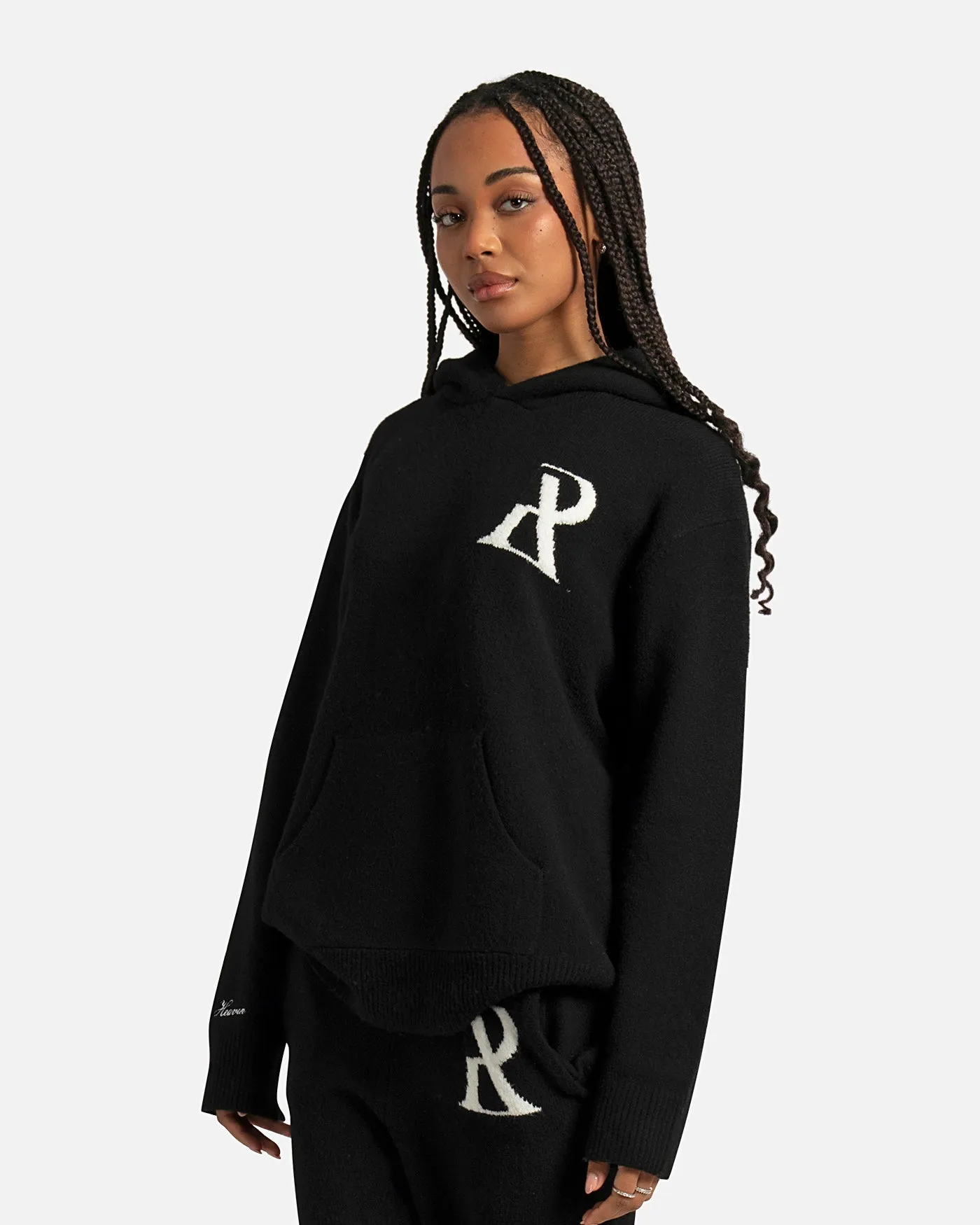 SSS REALISM RADIANT KNIT HOODIE BLACK