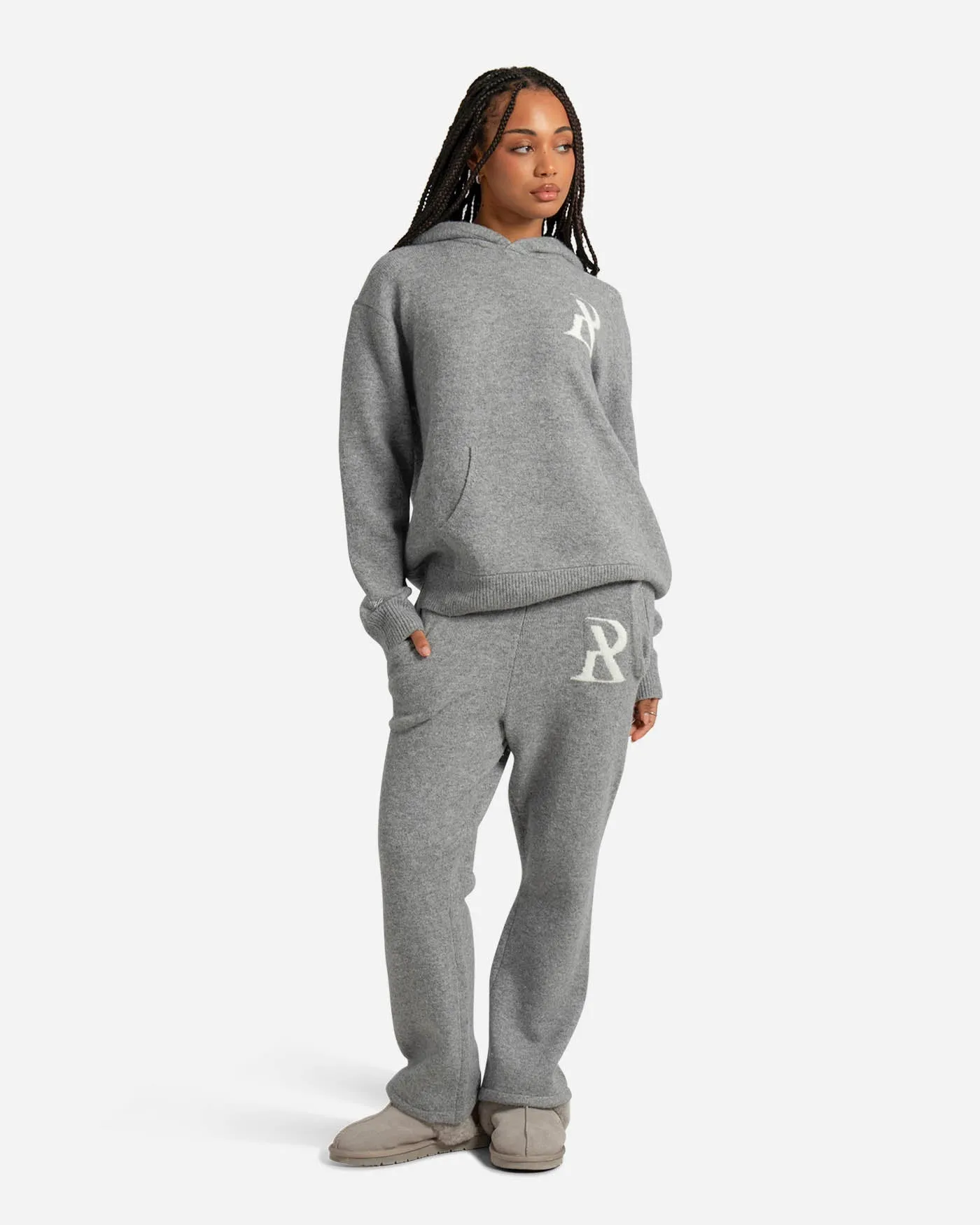 SSS REALISM RADIANT KNIT HOODIE GREY MARLE