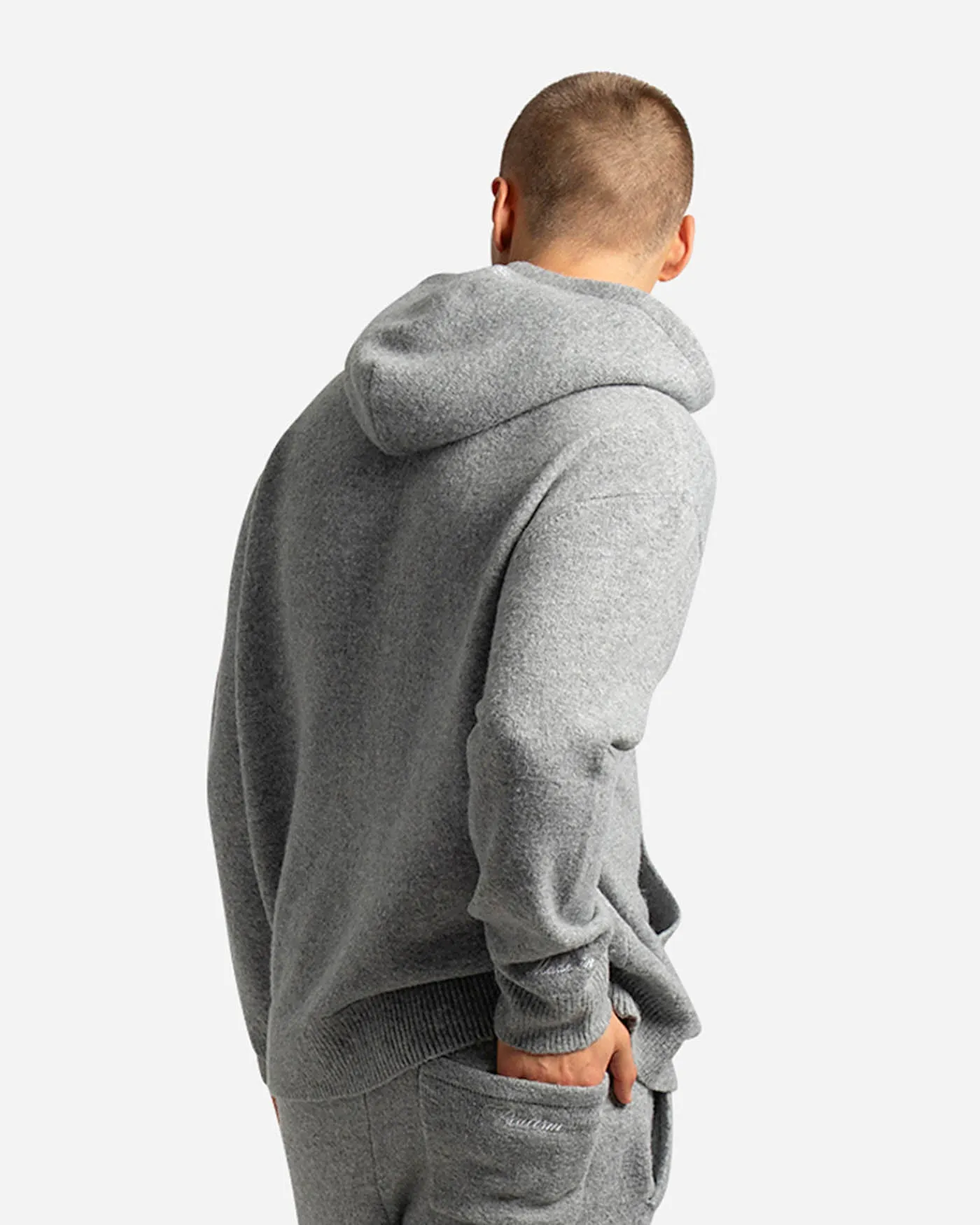 SSS REALISM RADIANT KNIT HOODIE GREY MARLE