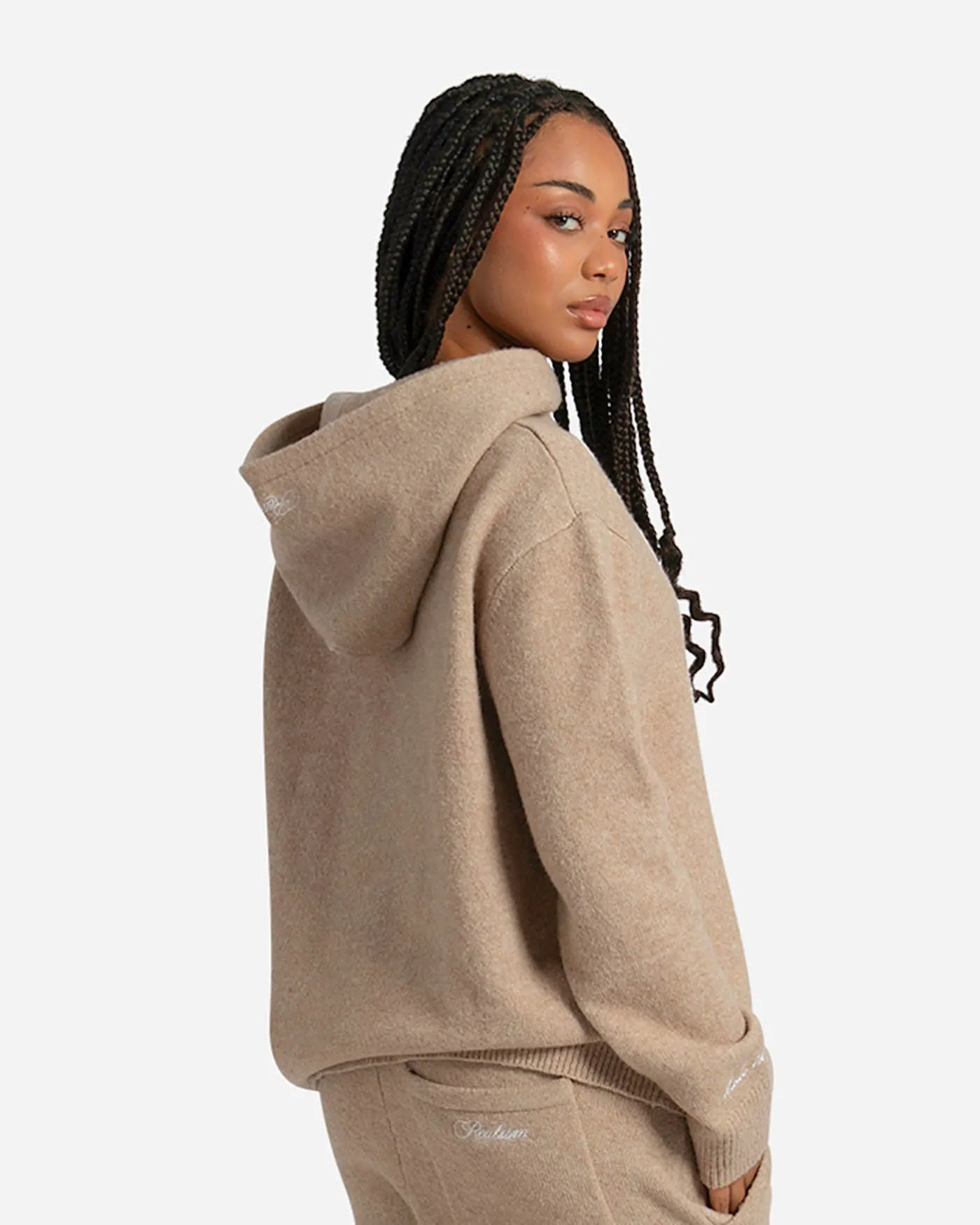 SSS REALISM RADIANT KNIT HOODIE SAND