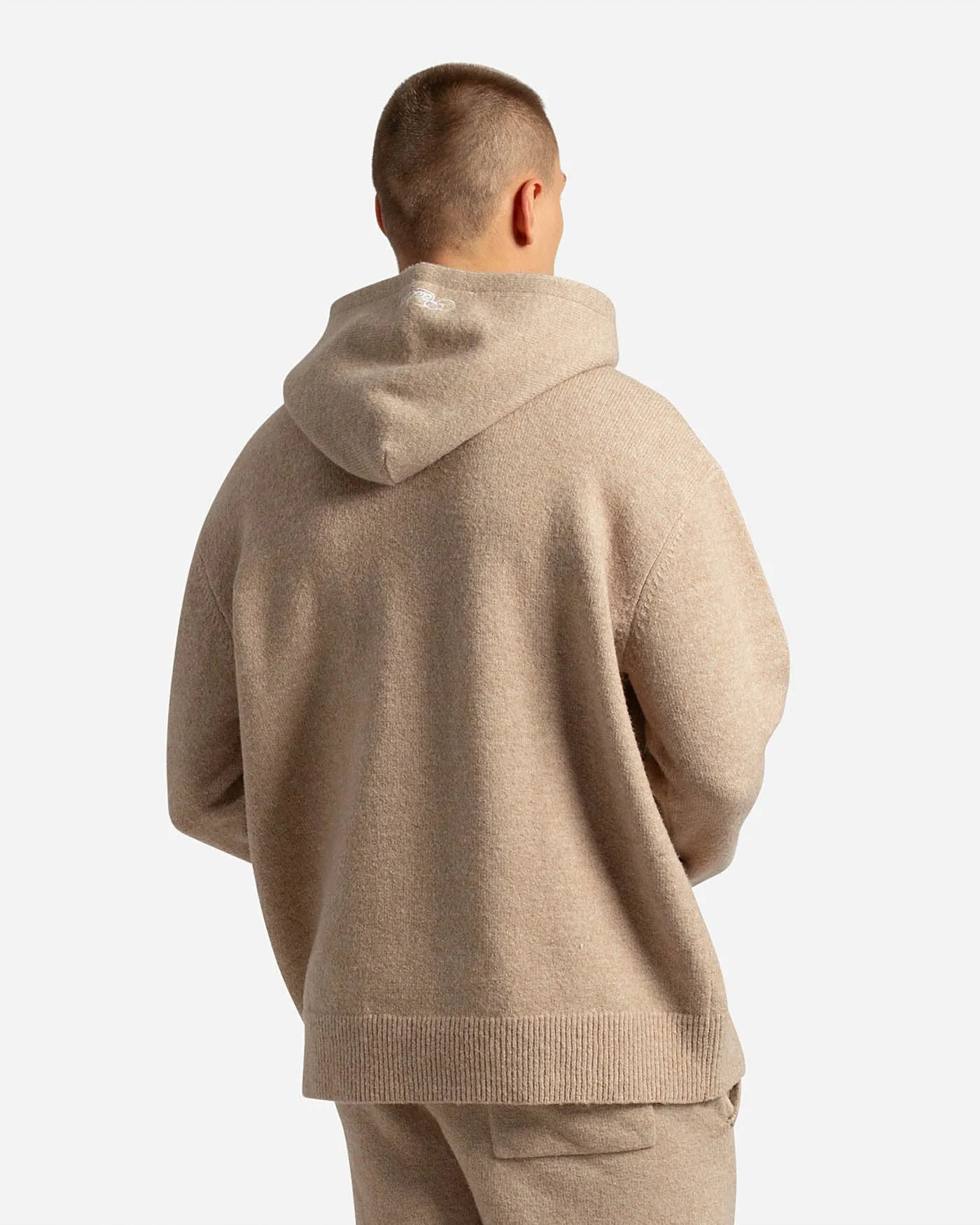 SSS REALISM RADIANT KNIT HOODIE SAND