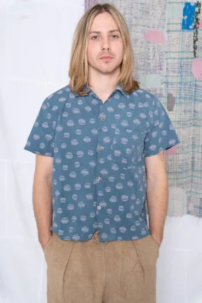 St. Tropez Shirt All Over Dot Jacquard Teal