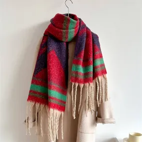 Striped Scarf - Red