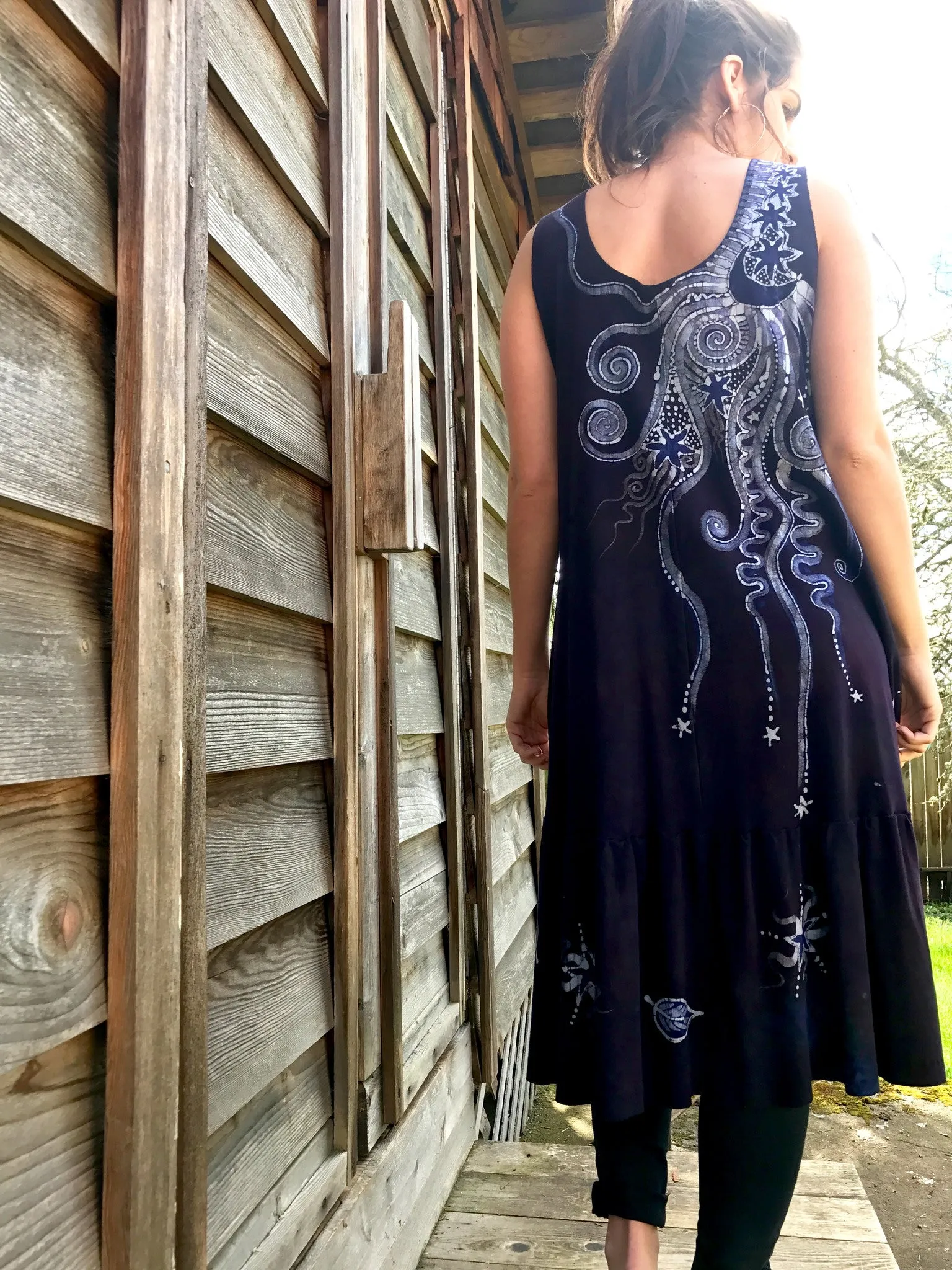 Summer Plum Solstice Organic Cotton Batik Dress