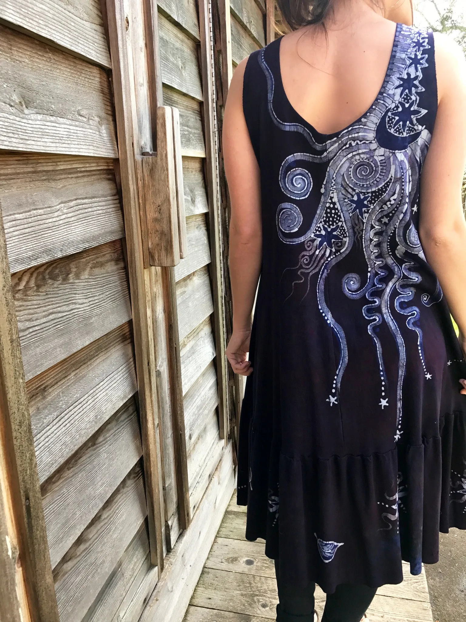 Summer Plum Solstice Organic Cotton Batik Dress