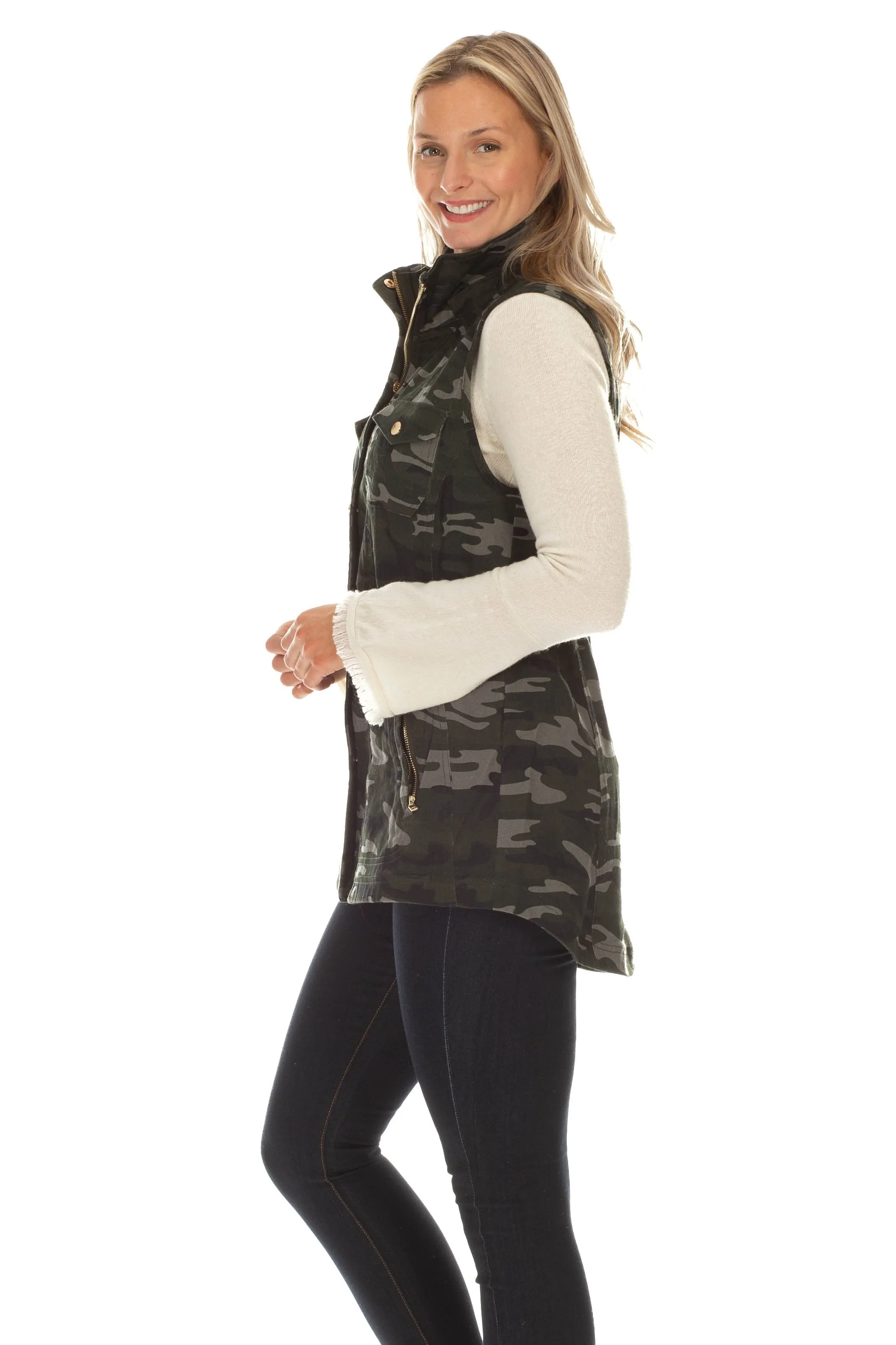 Sumner Camouflage Gold Embellished Vest