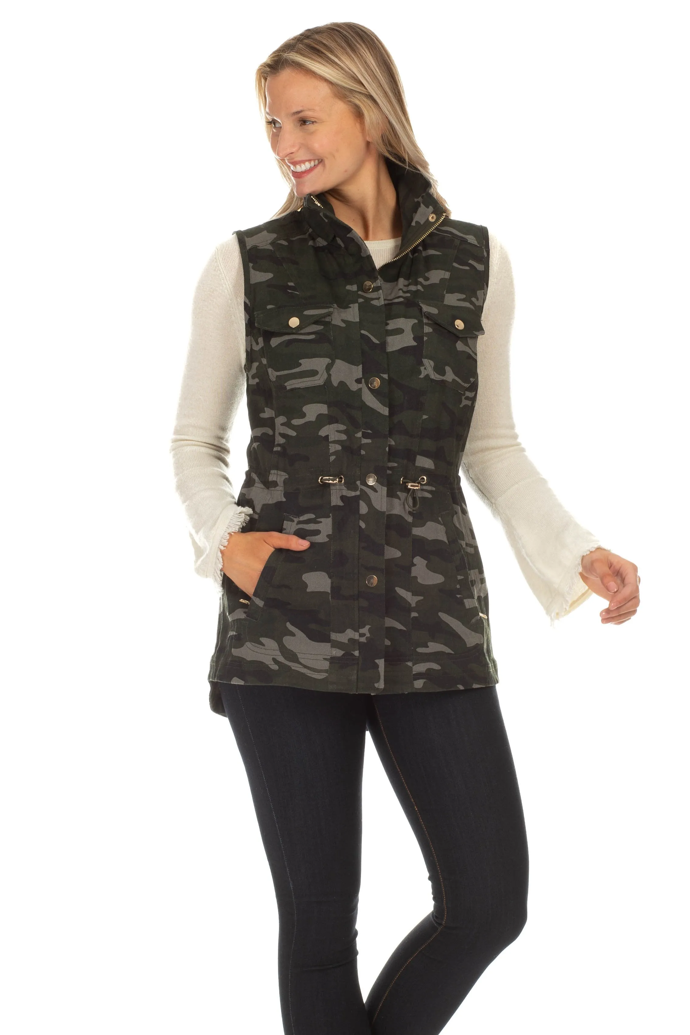 Sumner Camouflage Gold Embellished Vest