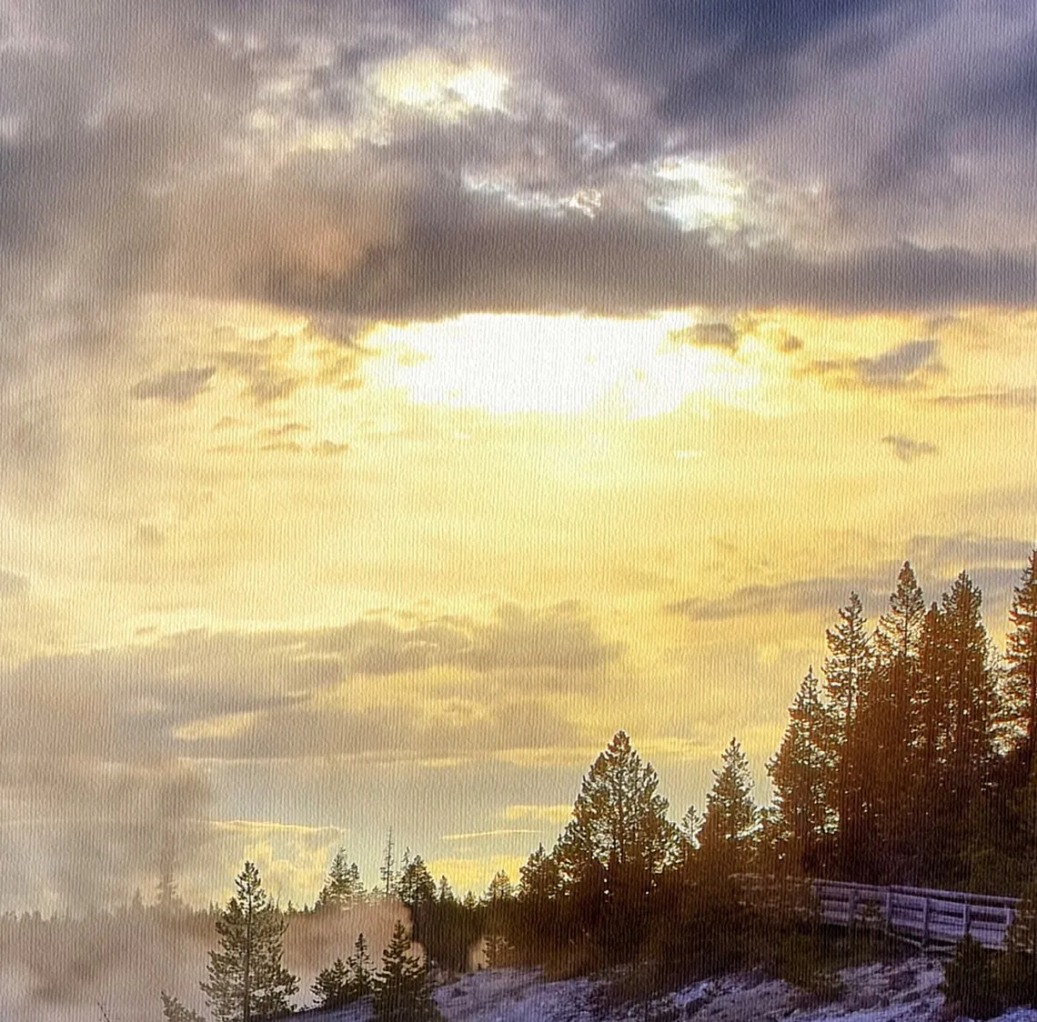 Sunrise at Yellowstone National Park on Canvas