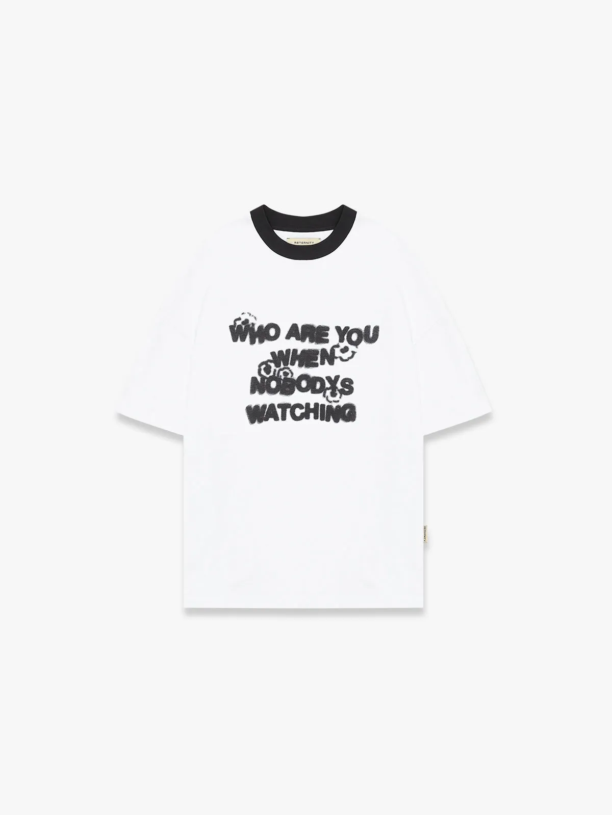 T-SHIRT NOBODYS WATCHING - WHITE/BLACK