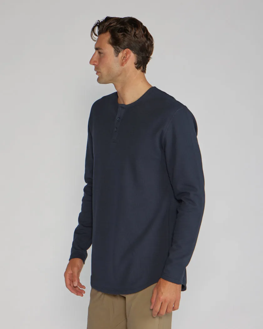 Thermal Henley Drop-Cut Long Sleeve