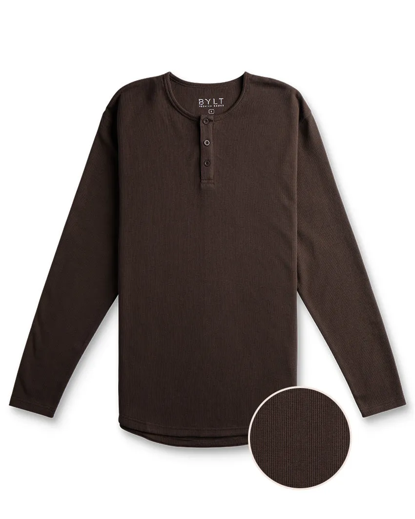 Thermal Henley Drop-Cut Long Sleeve