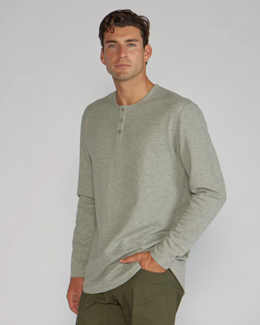 Thermal Henley Drop-Cut Long Sleeve