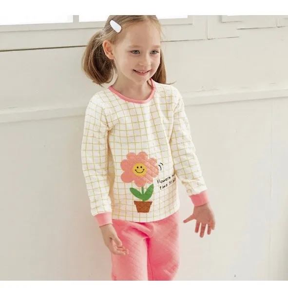 Thermal Korean Kids Pajamas Set-Flowers