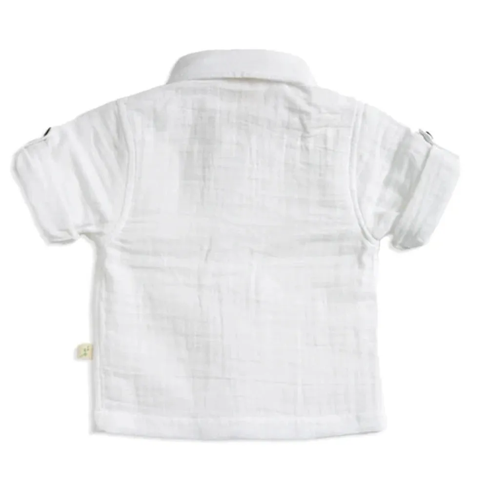 Tiny Twig White Crinkle Cambric Shirt