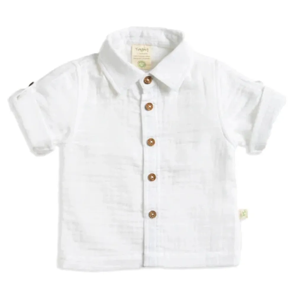 Tiny Twig White Crinkle Cambric Shirt