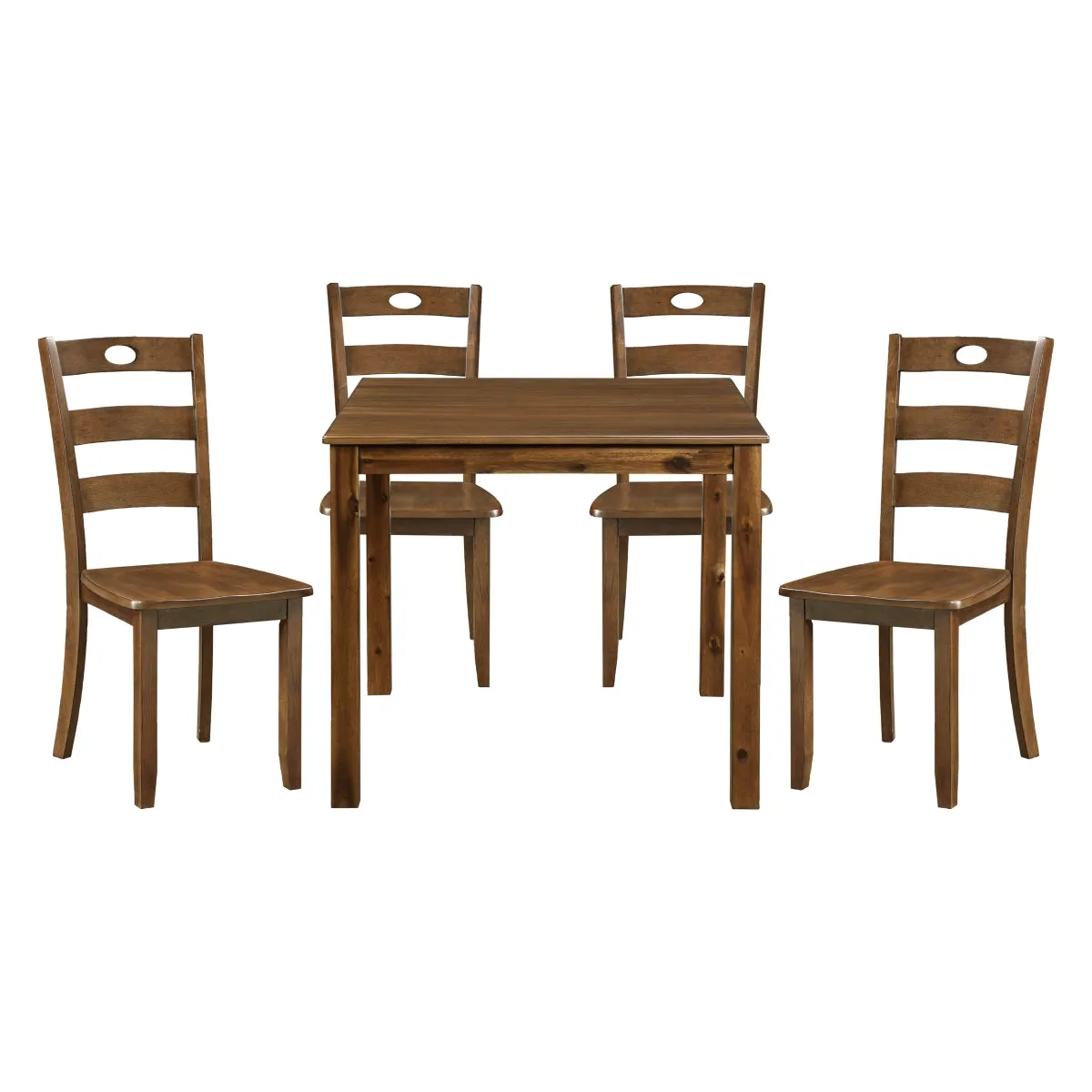 Transitional Walnut Dining Set with Keyhole Detail