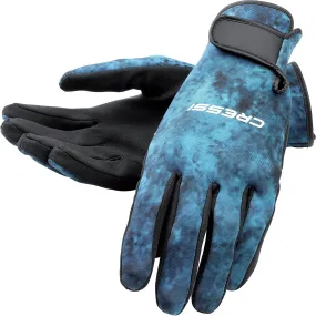 Used Cressi 2mm Hunter Gloves, Blue - MD