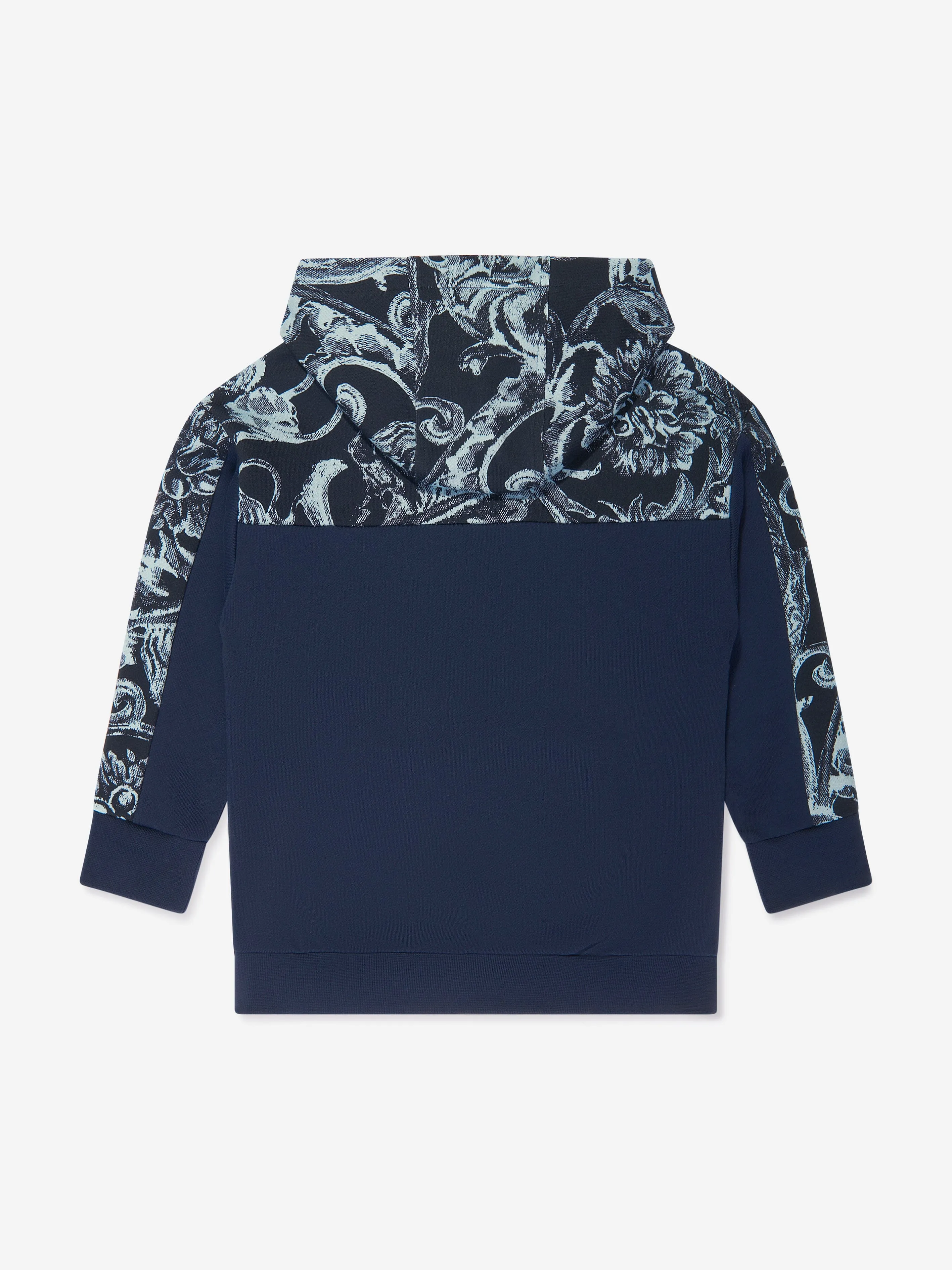 Versace Boys Barocco Logo Hoodie in Navy