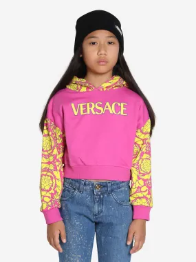 Versace Girls Barocco Logo Hoodie in Pink