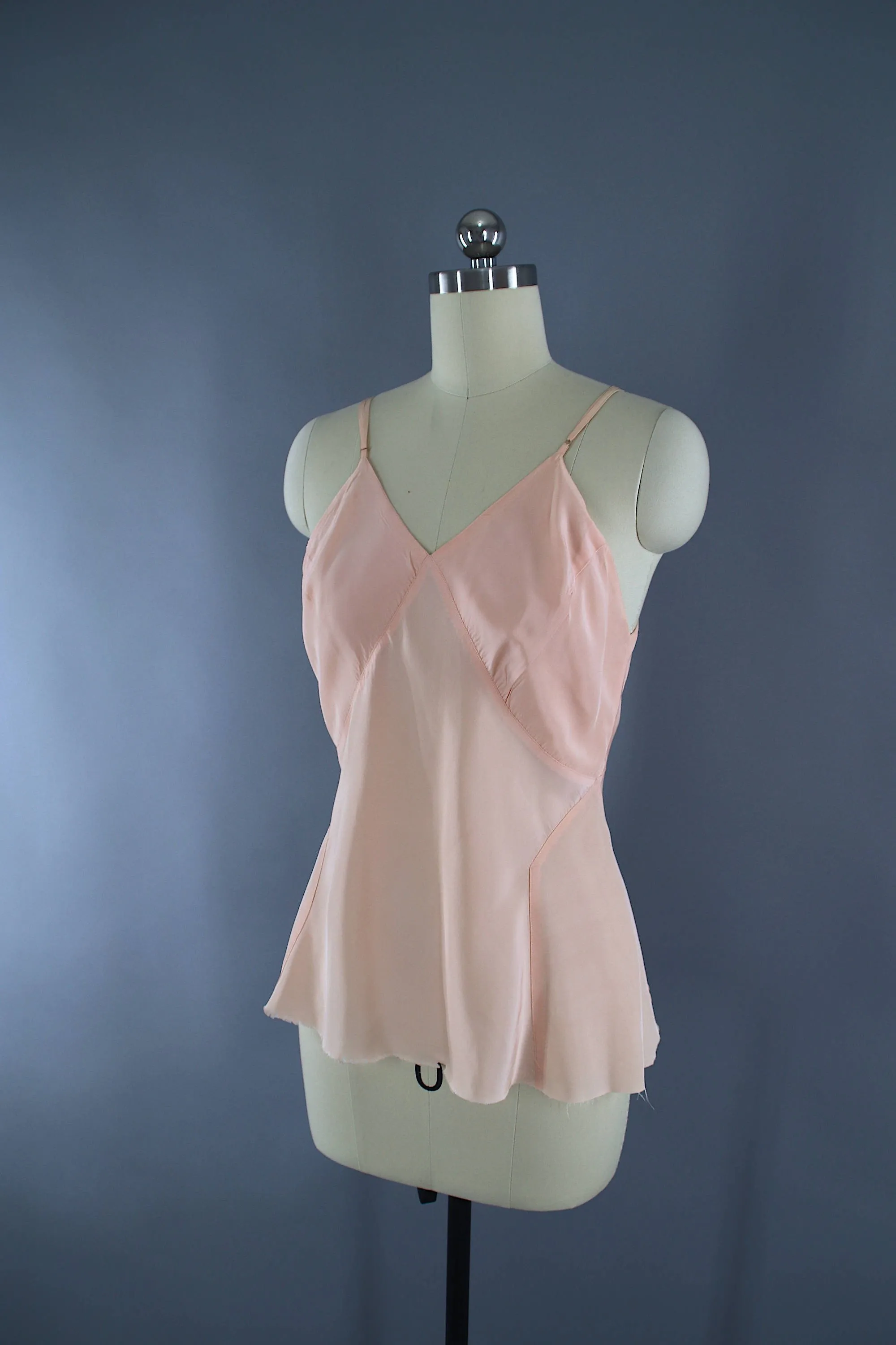 Vintage 1950s Pastel Pink Chiffon Peplum Blouse