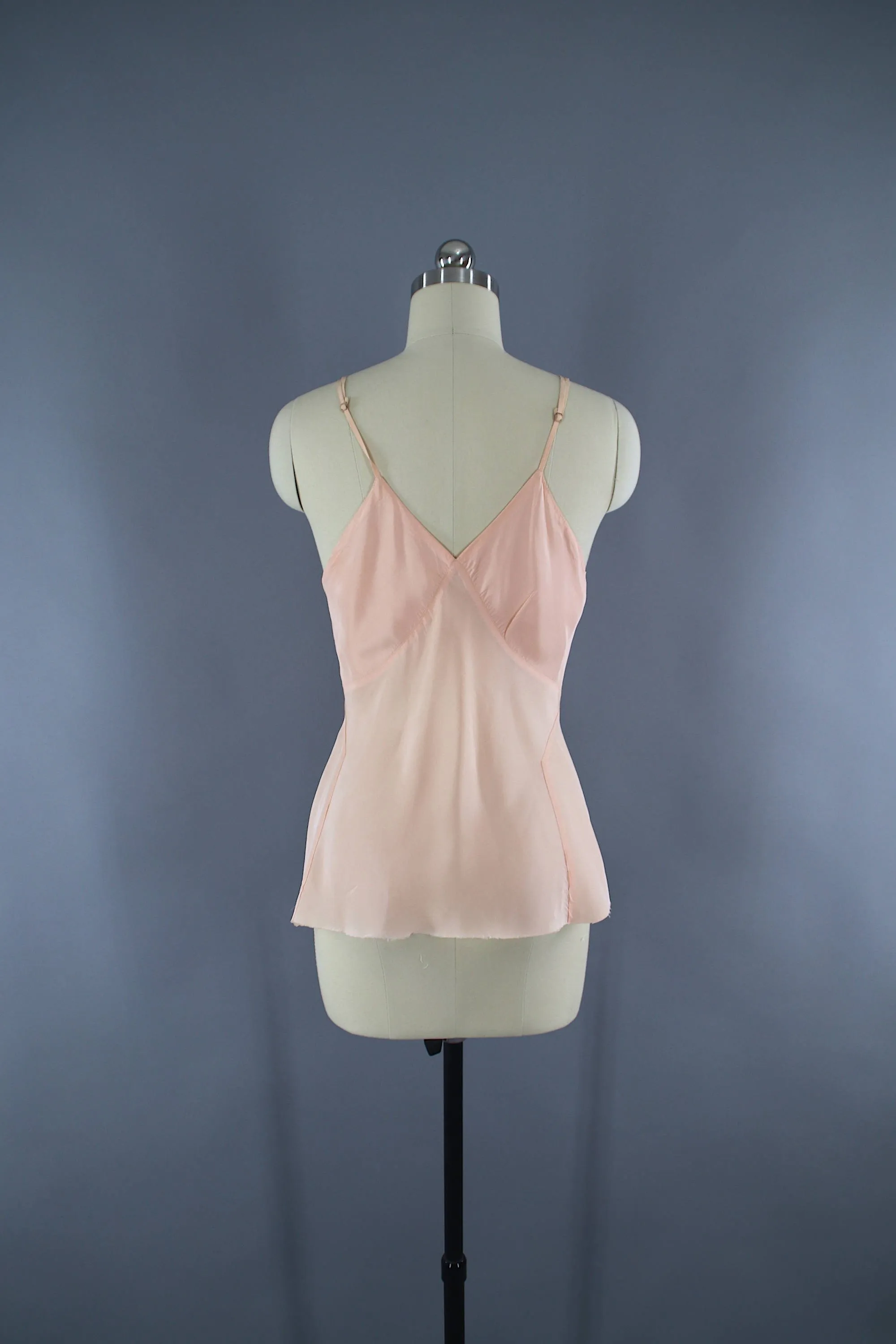 Vintage 1950s Pastel Pink Chiffon Peplum Blouse