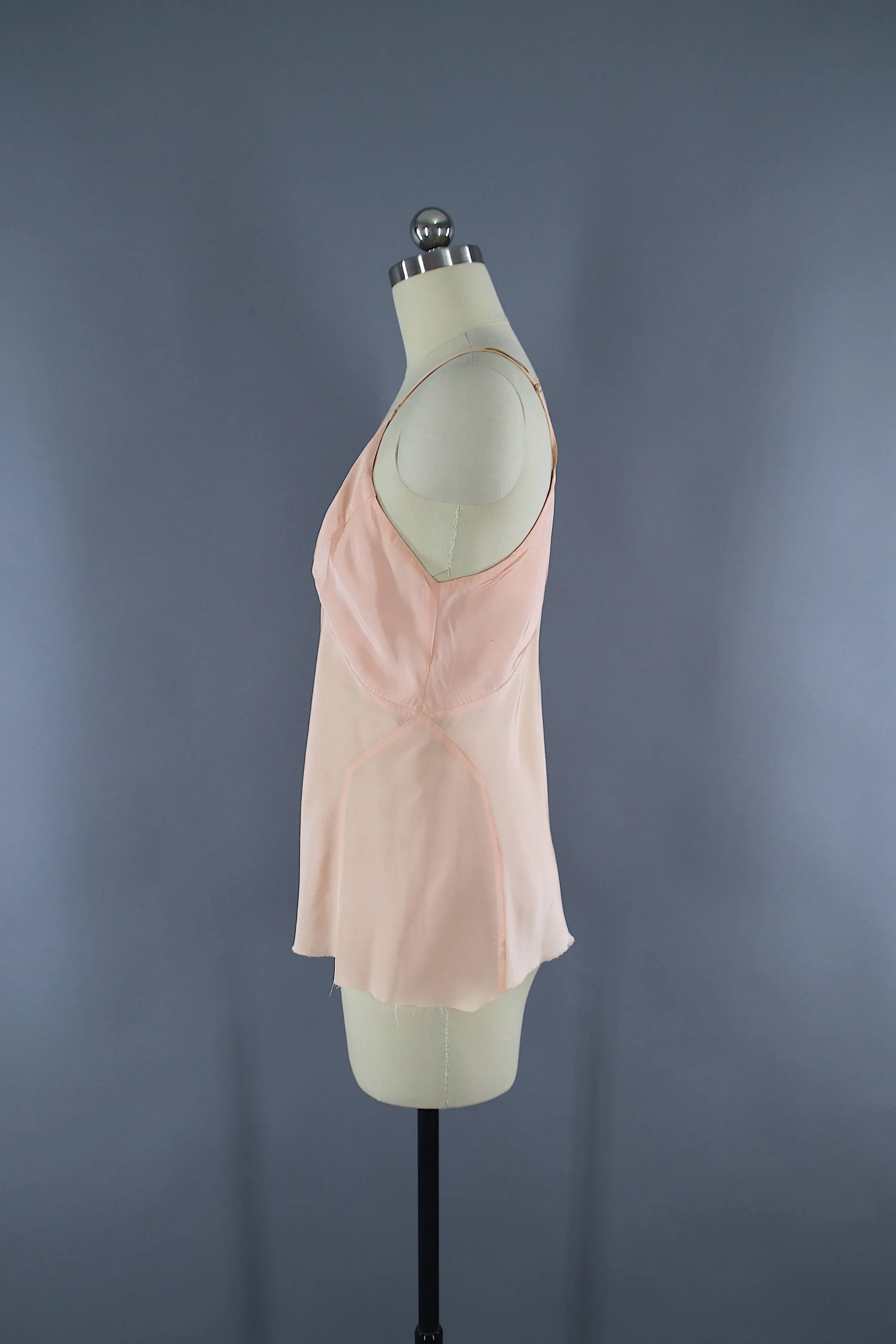 Vintage 1950s Pastel Pink Chiffon Peplum Blouse