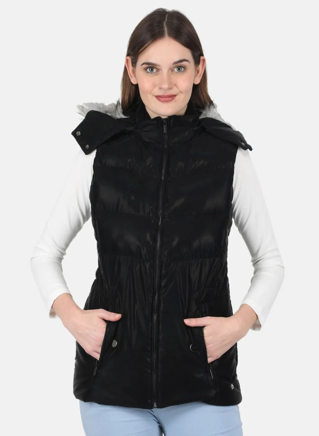 Women Black Parka Jacket