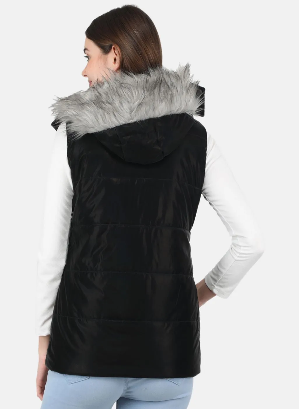 Women Black Parka Jacket