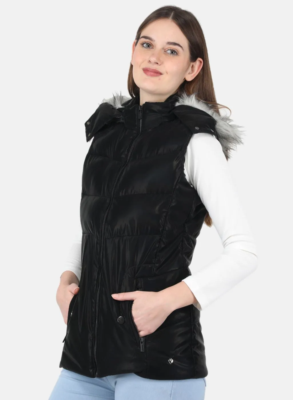 Women Black Parka Jacket