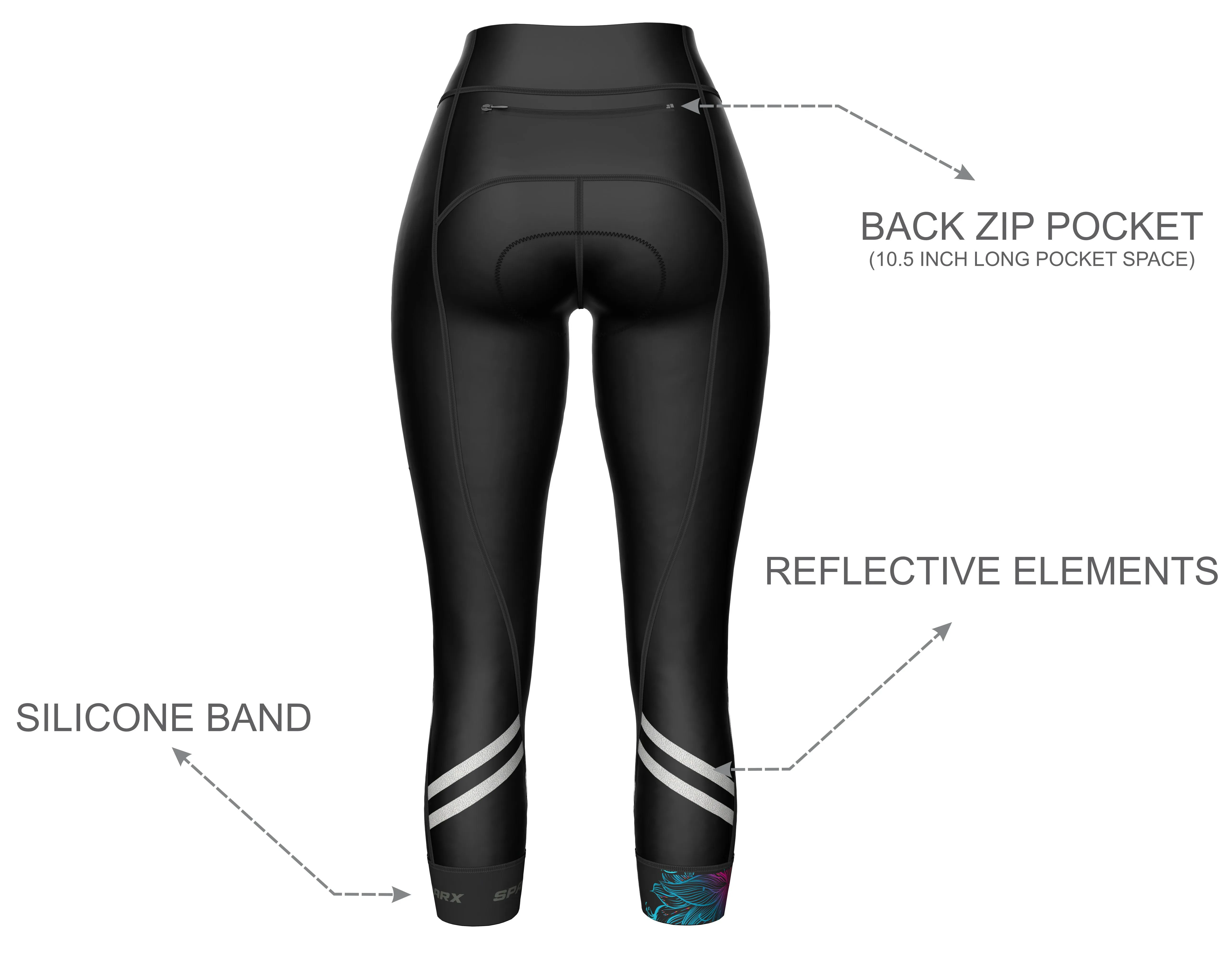 Women Black Seams Cycling Tights