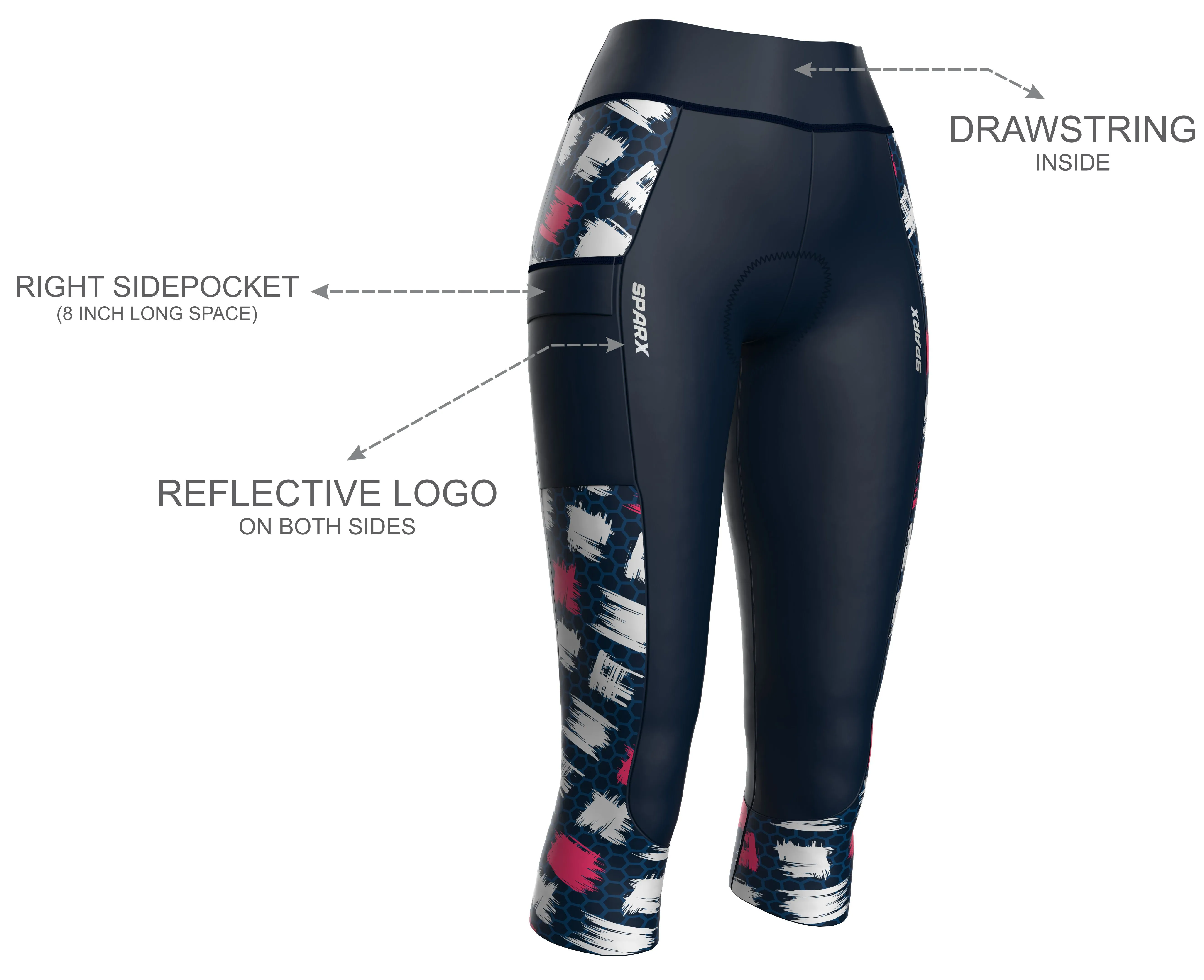 Women brushed Cubes Cycling Tights