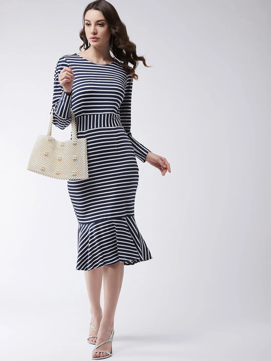 Women's Striped Fish Cut Dress